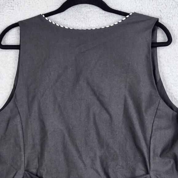 UNIQUE VINTAGE Vest Womens 2X Black Music Notes Stars Pockets V-Neck NWT - Picture 9 of 14